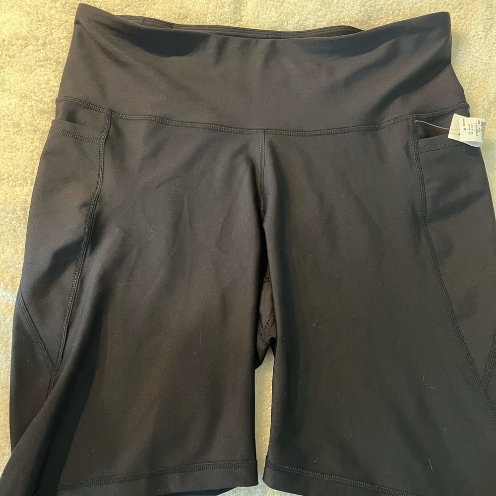 Black Athletic Shorts with Compression Fit and Stretchy Material